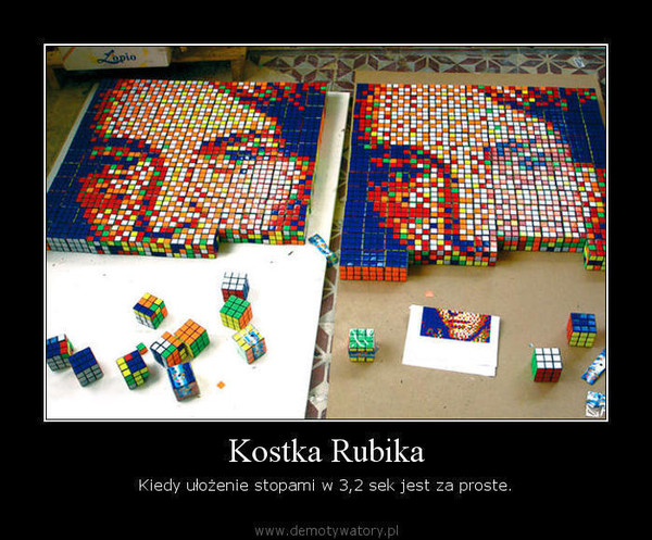 Kostka Rubika – Kiedy ułożenie stopami w 3,2 sek jest za proste.  