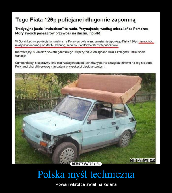 Polska myśl techniczna – Powali wkrótce świat na kolana 