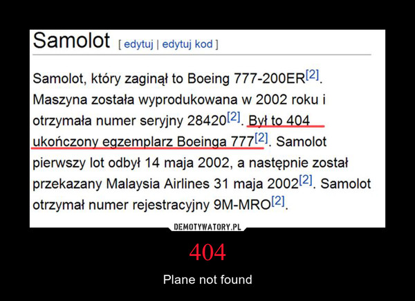404 – Plane not found 