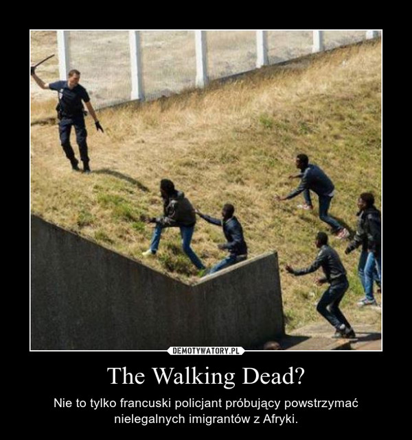 The Walking Dead? – Nie to tylko francuski policjant próbujący powstrzymać nielegalnych imigrantów z Afryki. 