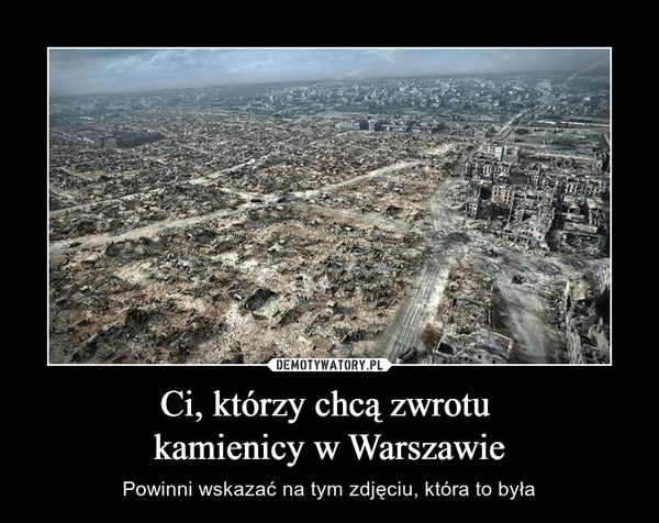 Ci, którzy chcą zwrotu 
kamienicy w Warszawie