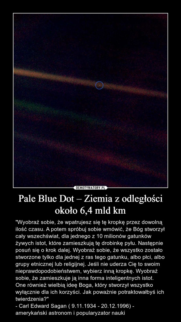 Pale Blue Dot – Ziemia z odległości około 6,4 mld km