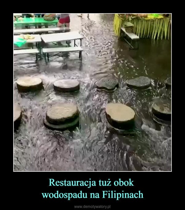 Restauracja tuż obok wodospadu na Filipinach –  