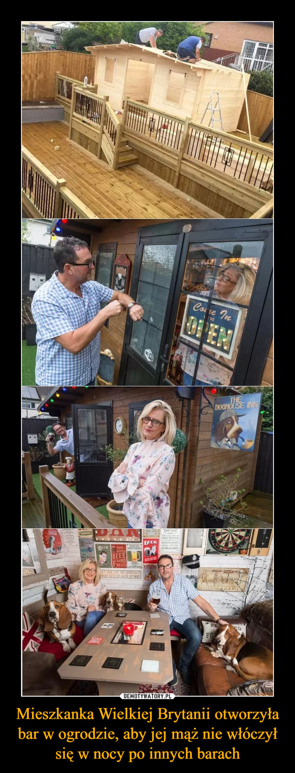 Mieszkanka Wielkiej Brytanii otworzyła bar w ogrodzie, aby jej mąż nie włóczył się w nocy po innych barach