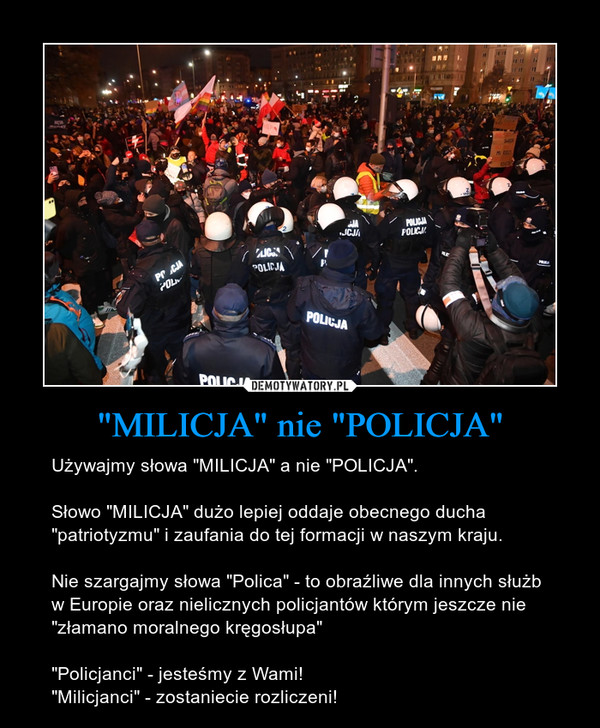 "MILICJA" nie "POLICJA"
