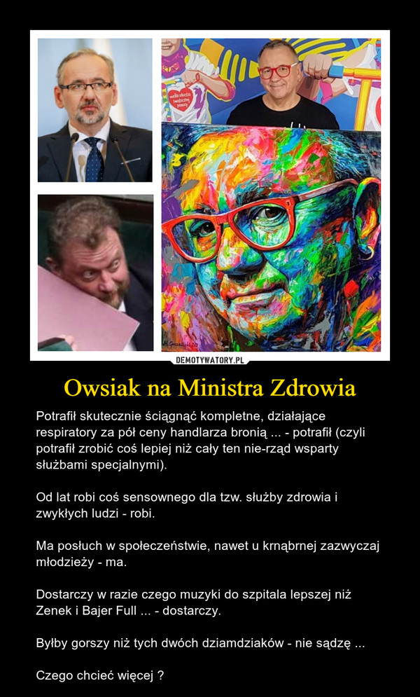 Owsiak na Ministra Zdrowia