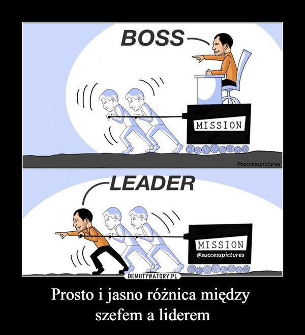 Prosto i jasno różnica między szefem a liderem –  Boss Mission Leader Mission