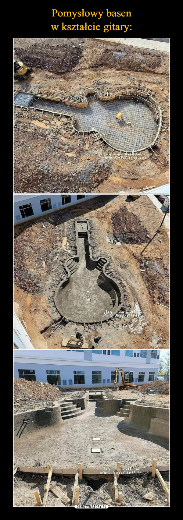 Pomysłowy basen
w kształcie gitary: