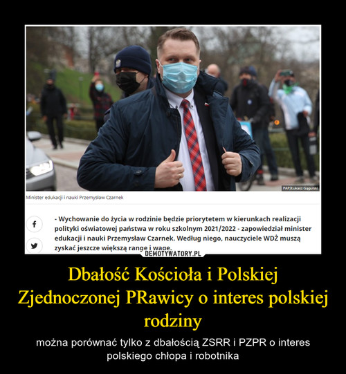 Dbałość Kościoła i Polskiej Zjednoczonej PRawicy o interes polskiej rodziny