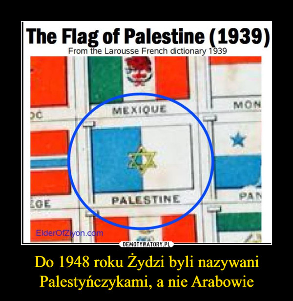 Do 1948 roku Żydzi byli nazywani Palestyńczykami, a nie Arabowie