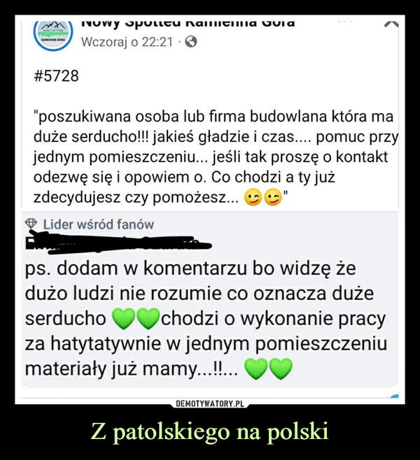 Z patolskiego na polski