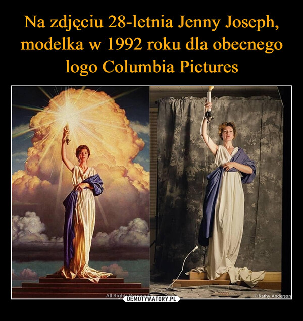 Na zdjęciu 28-letnia Jenny Joseph, modelka w 1992 roku dla obecnego logo Columbia Pictures