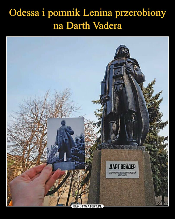 Odessa i pomnik Lenina przerobiony na Darth Vadera