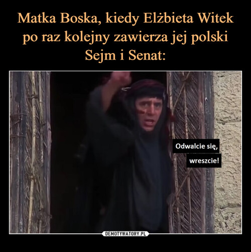 Matka Boska, kiedy Elżbieta Witek po raz kolejny zawierza jej polski Sejm i Senat: