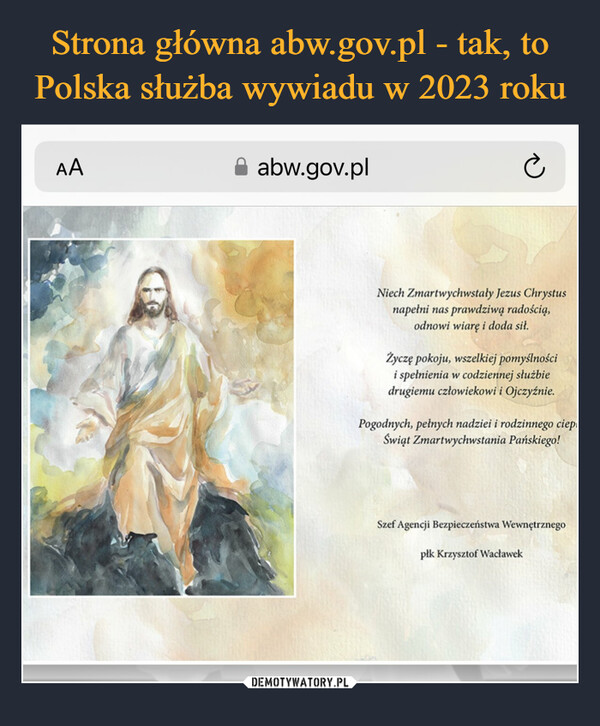 Strona główna abw.gov.pl - tak, to Polska służba wywiadu w 2023 roku