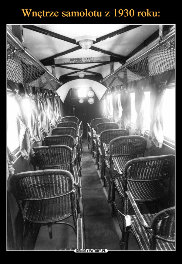 Wnętrze samolotu z 1930 roku: