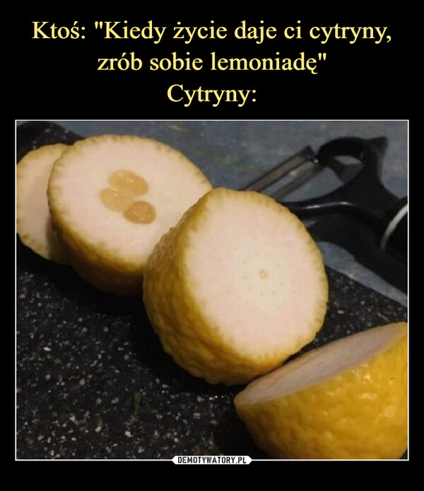 Ktoś: "Kiedy życie daje ci cytryny,
zrób sobie lemoniadę"
Cytryny:
