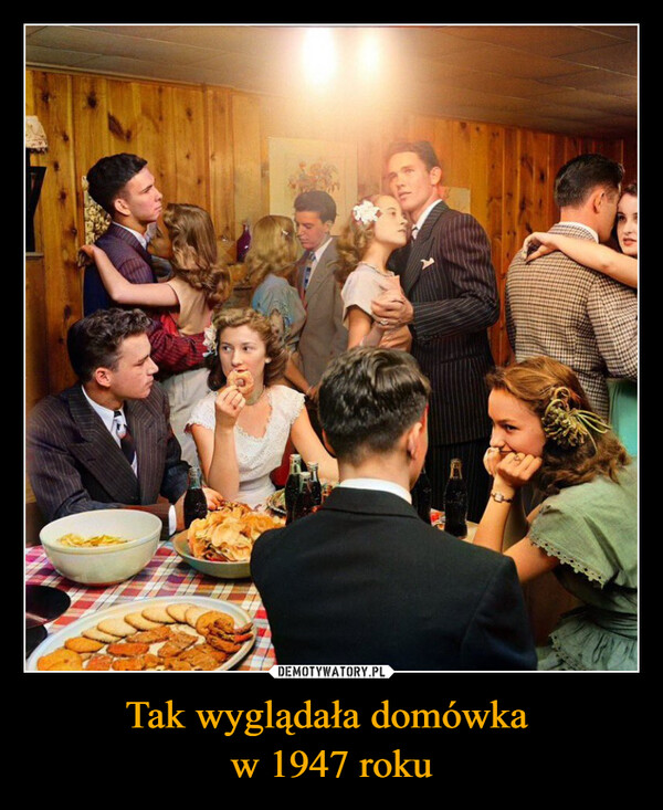Tak wyglądała domówka w 1947 roku –  @sebcolorisation